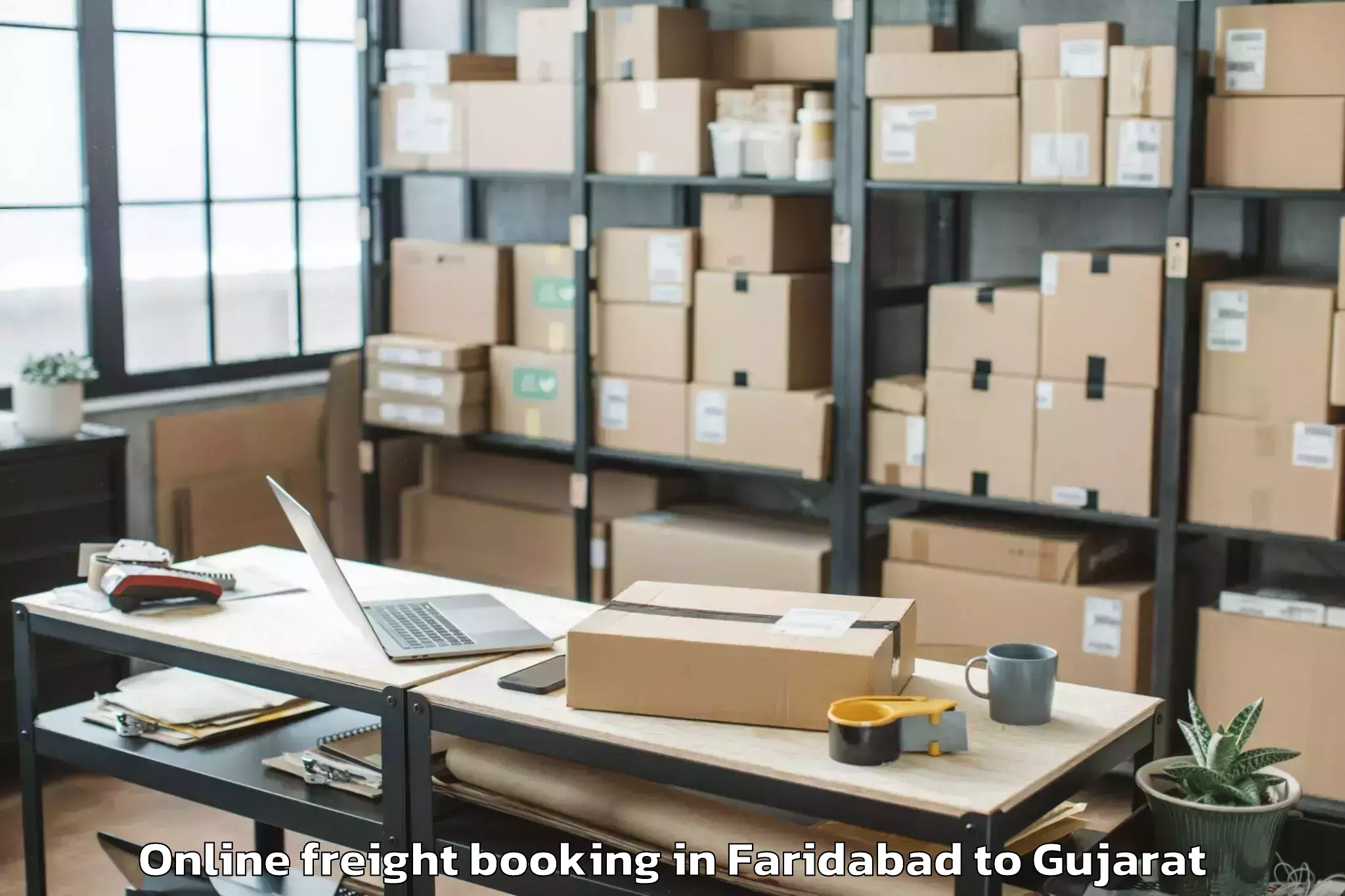 Professional Faridabad to Dhanera Online Freight Booking